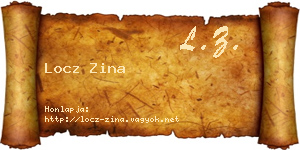 Locz Zina névjegykártya